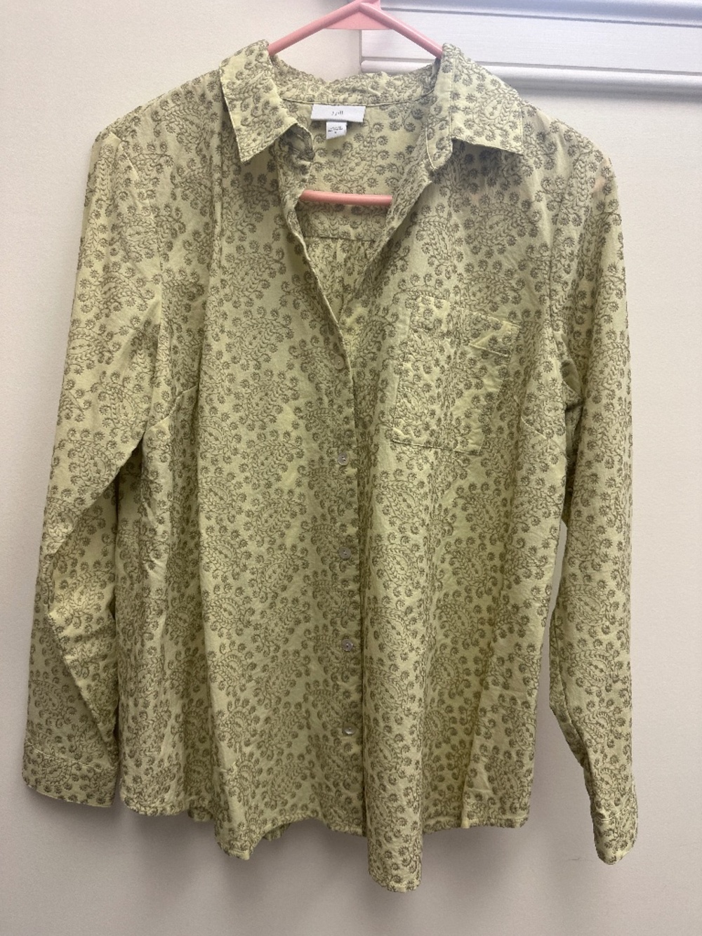 Paisley embroidered button down blouse